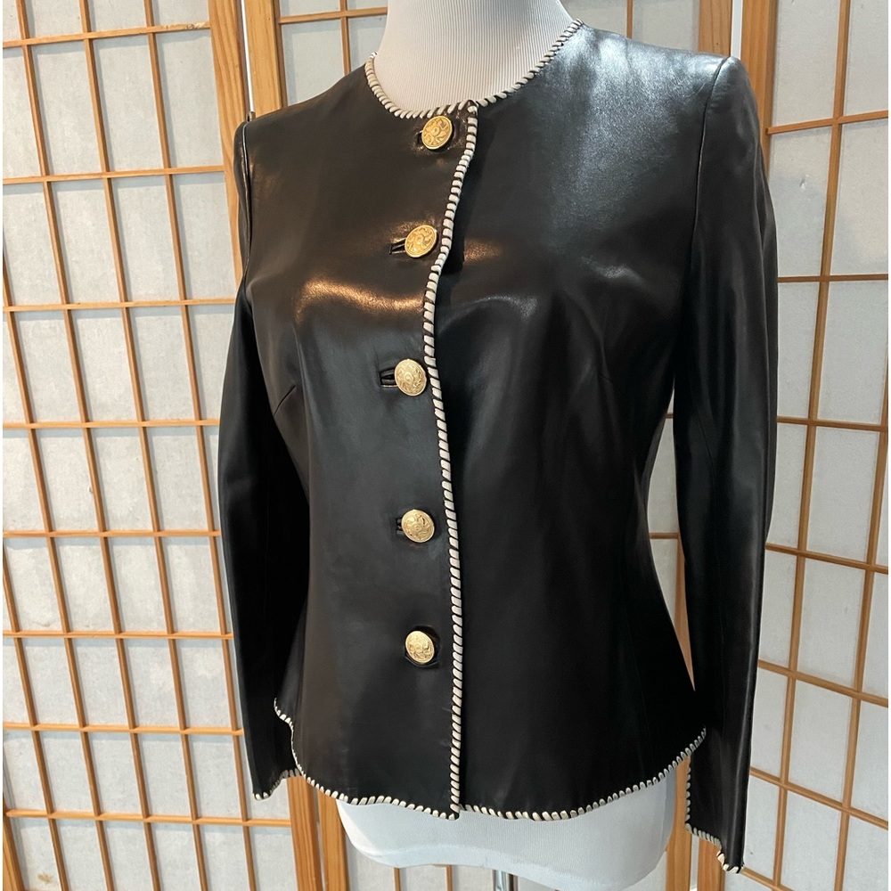 Salvatore Ferragamo Création Gold label leather jacket size 4/6 never worn.